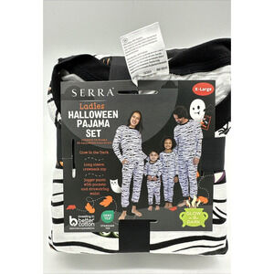 New Serra Women's Mummy Halloween Glow In The Dark Pajama Set XL